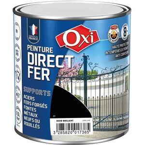 Peinture solvant fer métal anti rouille noir RAL 9005 brillant 2L