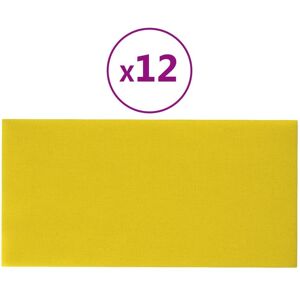 vidaXL Panneaux muraux 12 pcs Jaune foncé 60x30 cm Tissu 2,16 m² - Publicité