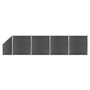 vidaXL Ensemble de panneau de clôture WPC 792x(105-186) cm Noir - Publicité