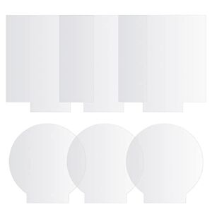 YunBey 6 Pièces Plaque Acrylique Transparente, Rond et Carré Acrylique 2mm Feuille Transparente pour Base de Lumière LED, Affichage, Peinture, Numero de Table - Publicité