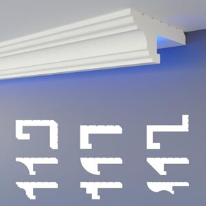 HEXIMO Profilé LED pour joint d'ombre Plinthes, éclairage indirect XPS polystyrène expansé pour construction sèche Profilé pour joint d'ombre pour construction sèche (échantillon HLED 16) - Publicité