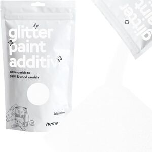 Hemway cristal de diamant Glitter peinture blanche additif Microfin 1/256" 0.1mm pour l'émulsion Peintures à l'eau intérieur et extérieur mur, plafond, bois, vernis, mat, brillant 100 g / 3,5 oz - Publicité
