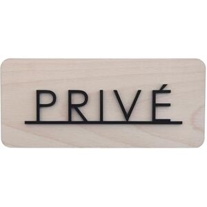 Smile BB - Plaque Privé en Bois, Plaquette de porte Privé 19,5 x 8,5 cm avec Adhésifs pour Mur ou Porte - Publicité