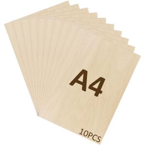 WISYOK 10pcs Contreplaqué 2mm, Planche Bois A4, Feuille de Bois Rectangulaire, Plaque Bois Brut Bouleau, Bois Brut Non Finie, Panneau Feuille Découpe Laser pour Pyrogravure, Gravure, DIY 30 * 21cm - Publicité