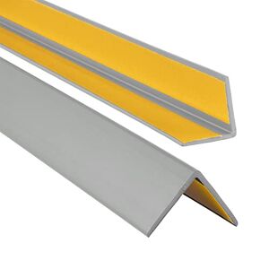 ProfiPVC Cornière PVC, baguette d’angle de protection, autoadhésif 35x35mm protection d'angles et rebords, 180cm, Gris - Publicité