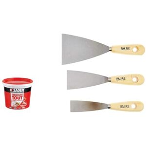 Sader Rebouche Tout Enduit de Rebouchage Intérieur Prêt à l'Emploi Tous Supports Rebouchage et Égalisation & Brüder Mannesmann Tools M 611 03 Painting Palette Knife Set, Set of 3 - Publicité