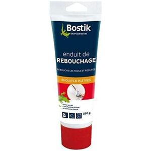 Bostik Enduit de Rebouchage en Pâte Prêt à l’Emploi – Rebouchage et Égalisation de Trous et Fissures Jusqu’à 1 cm – Blanc – Tube de 330 g - Publicité