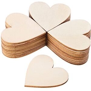 YXHZVON Forme de Coeur Bois, Lot de 100 Rondins de Bois Décoration 4 cm avec 2 mm d’Epaisseur, Decoration Bois pour vos Décorations, Loisirs, Etiquettes, Sous-Verre, Ornements - Publicité