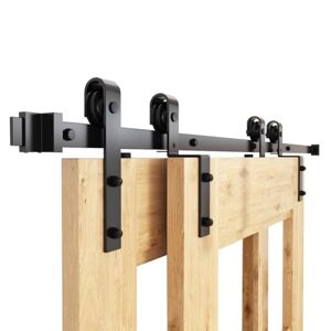 WINSOON 153CM/6FT Porte Coulissante Systeme Interieur avec Rail Bypass Double Portes Interieur Rail, Facile à Installer, Forme J - Publicité