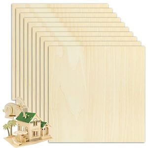 Leikurvo Lot de 10 plaques de contreplaqué en bois de tilleul, 200 x 200 x 2 mm pour le bricolage, idéales pour les projets laser, le modèle de bricolage, l'art et l'artisanat, la peinture - Publicité