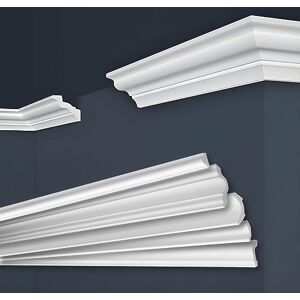 Marbet Design Marbet moulures de plafond en polystyrène XPS Moulures de haute qualité, légères et robustes, design moderne (2 mètres E-31-80x80mm) Moulures de finition - Publicité