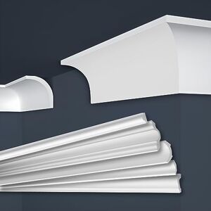 Marbet Design Marbet moulures de plafond en polystyrène XPS moulures de haute qualité, légères et robustes, design moderne (2 mètres E-13-80x80mm) Finition de plafond - Publicité