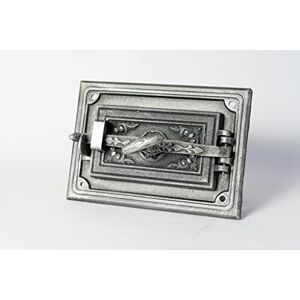 SEZAM Porte de four en fonte pour cheminée avec cordon d'étanchéité porte de four à pain porte de four en pierre porte de four à bois 23 x 7 x 32,5 cm rectangulaire, argent antique peint - Publicité