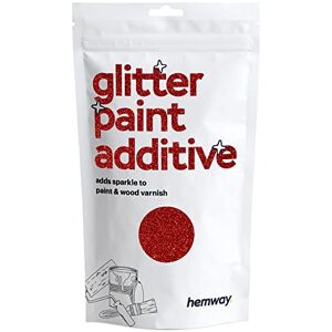 Hemway Red Glitter Additif pour peinture 100 g / 3,5 oz pour latex acrylique Emulsion Peinture intérieur et extérieur mur, plafond, bois, vernis, plat mort, mat, brillant, satin, soie - Publicité