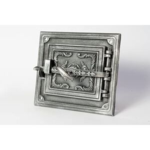 SEZAM Porte de four en fonte pour cheminée avec cordon d'étanchéité porte de four à pain porte de four en pierre porte de four à bois 30 x 7 x 32,5 cm rectangulaire, argent antique peint - Publicité