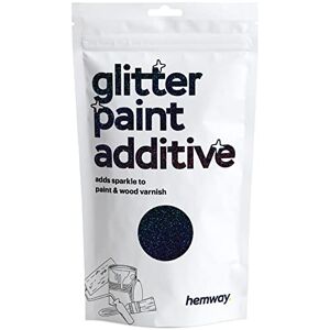 Hemway Noir Holographic Glitter peinture additif 100 g / 3,5 oz pour latex acrylique Emulsion Peinture intérieur et extérieur mur, plafond, bois, vernis, plat mort, mat, brillant, satin, soie - Publicité
