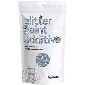Hemway Glitter Peinture Additif pour émulsion Peintures à l'eau de (Argent Holographic Etoiles et Lunes) - Publicité