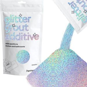 Hemway Glitter Grout Additive 100g / 3.5oz Grout Tile Additive for Tiles Bathroom Wet Room Kitchen Waterproof & Easy to Mix Ultrafine (1/128" 0.008" 0.2mm) Silver Holographic - Publicité