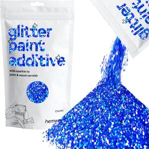 Hemway bleu saphir Holographic Glitter peinture Additif Chunky 1/40" 0.6mm pour l'émulsion Peintures à l'eau intérieur et extérieur mur, plafond, bois, vernis, mat, brillant, satiné 100 g / 3,5 oz - Publicité