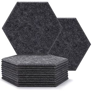 SOSINYA Mousse Acoustique Autocollante,12 Pack Panneaux Acoustiques Haute Densité pour la Décoration Mur/Porte/Plafond et le Traitement Acoustique, panneau acoustique mural(30x26x1cm) (noir pur) - Publicité