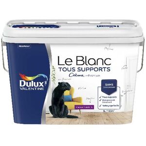 Dulux Valentine Le Blanc Tous Supports - Crème de Peinture - Velours Blanc - 5L