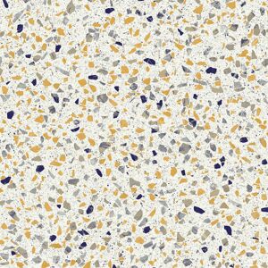 Sol Vinyle Style - Terrazzo granito - Jaune et bleu