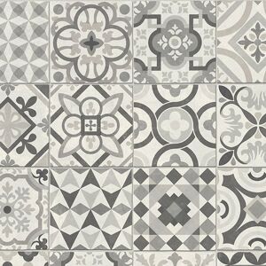 Sol Vinyle Textile Relief 3D Carreaux de ciment Elise Monochrome