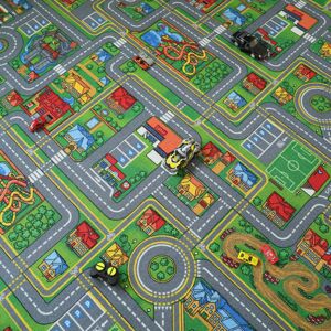 Moquette de jeu enfant - Circuit de voiture - Ville