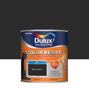Peinture Dulux Valentine Color Resist - Murs&Boiseries; - Mat Noir Profond - 0,5L