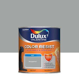 Peinture Dulux Valentine Color Resist - Murs&Boiseries; - Mat Gris Parfait - 0,5L