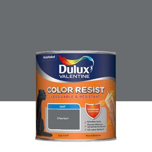 Peinture Dulux Valentine Color Resist - Murs&Boiseries; - Mat Charbon - 0,5L
