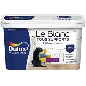 Dulux Valentine Le Blanc Tous Supports - Creme de Peinture - Velours Blanc - 2,5L