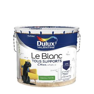 Dulux Valentine Le Blanc Tous Supports - Creme de Peinture - Satin Blanc - 10L