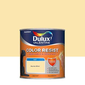 Peinture Dulux Valentine Color Resist - Murs&Boiseries; - Mat Jaune Citron - 0,5L