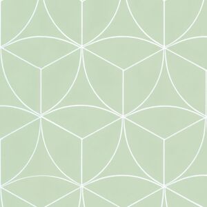 Sol Vinyle Textile economique - Rosace geometrique - Vert d