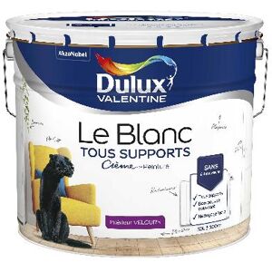 Dulux Valentine Le Blanc Tous Supports - Creme de Peinture - Velours Blanc - 10L