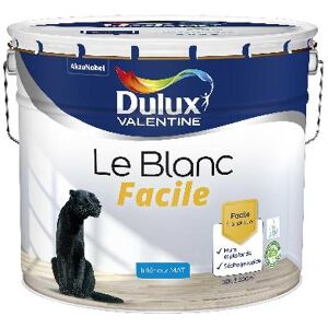 Peinture Dulux Valentine Le Blanc Facile - Facile a appliquer - Mat Blanc - 10L