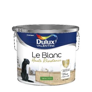 Dulux Valentine Le Blanc Haute Résistance - Toutes pièces - Satin Blanc - 10L