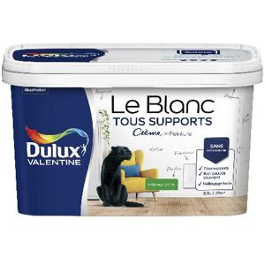 Dulux Valentine Le Blanc Tous Supports - Crème de Peinture - Satin Blanc - 2,5L