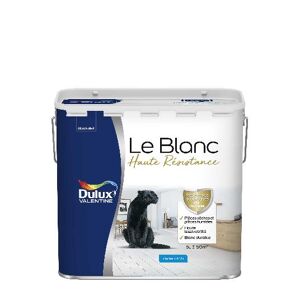 Peinture Dulux Valentine Le Blanc Haute Resistance - Toutes pieces - Mat Blanc - 5L