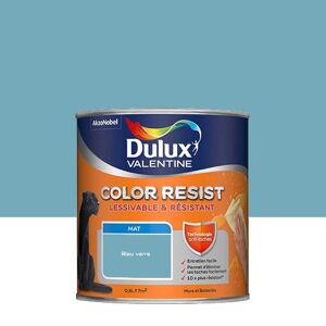 Peinture Dulux Valentine Color Resist - Murs&Boiseries; - Mat Bleu Verre - 0,5L