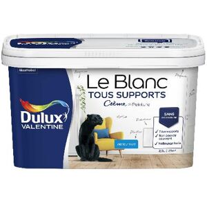 Peinture Dulux Valentine Le Blanc Tous Supports - Creme de Peinture - Mat Blanc - 2,5L