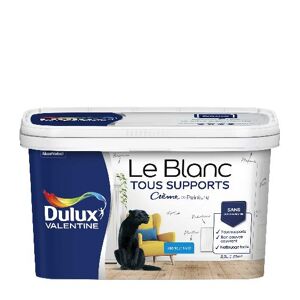 Dulux Valentine Le Blanc Tous Supports - Crème de Peinture - Mat Blanc - 2,5L