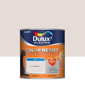 Peinture Dulux Valentine Color Resist - Murs&Boiseries; - Mat Lin Naturel - 0,5L