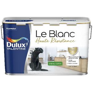 Peinture Dulux Valentine Le Blanc Haute Resistance - Toutes pieces - Satin Blanc - 2,5L