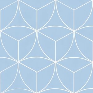 Sol Vinyle Textile economique - Rosace geometrique - Bleu
