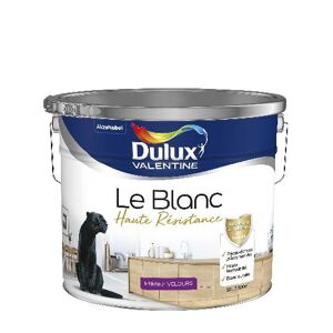 Peinture Dulux Valentine Le Blanc Haute Resistance - Toutes pieces - Velours Blanc - 10L
