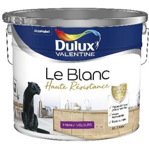 Dulux Valentine Le Blanc Haute Résistance - Toutes pièces - Velours Blanc - 10L