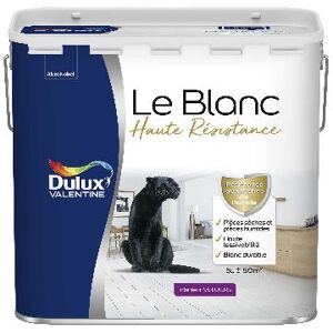 Dulux Valentine Le Blanc Haute Résistance - Toutes pièces - Velours Blanc - 5L