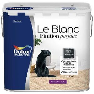 Peinture Dulux Valentine Le Blanc Finition Parfaite - Resultat excellent - Velours Blanc - 5L